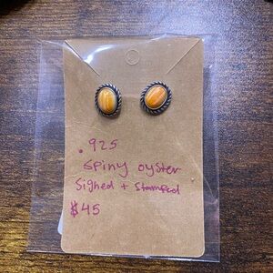 Orange Spiny Oyster Earrings